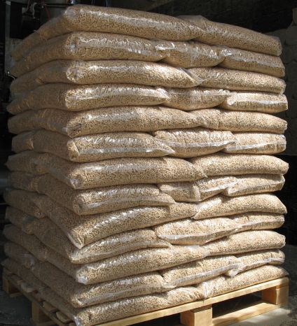 MPellets wood pellets — packaged on pallet
